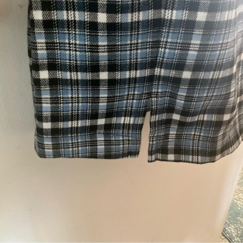 Love on a Hanger Plaid A-Line Mini Skirt in Black, Gray & Light Blue - Picture 3 of 9